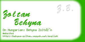 zoltan behyna business card